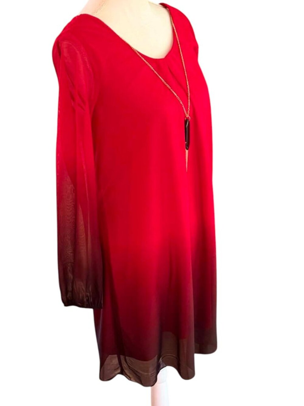 IZ Byer Red-to-Black Ombre Sheath Dress NWT - Picture 2 of 4